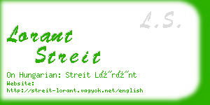 lorant streit business card